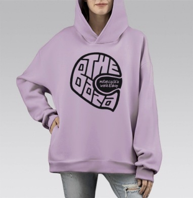 ЗЕ БАЗА 4, Hoodie Mono Fiolet, оверсайз, утепленная