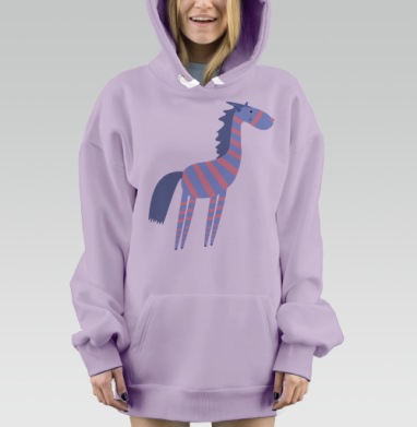 Зебра, Hoodie Mjhigh Dig Mel, Fiolet, утепленная