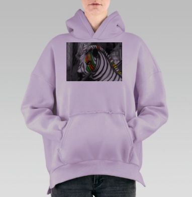 Зебры бывают цветными, Hoodie Oversize Fiolet, утепленная