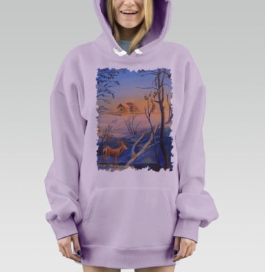Зимняя тайна, Hoodie Mjhigh Dig Mel, Fiolet, утепленная