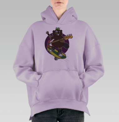Злой бобёр, Hoodie Oversize Fiolet, утепленная
