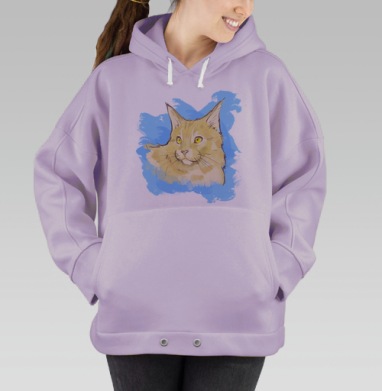 Золотоглазый кот, Hoodie Oversize Fiolet