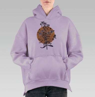Зверобой, Hoodie Oversize Fiolet, утепленная