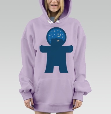 Звёздное небо. Из серии Гомункулы, Hoodie Mjhigh Dig Mel, Fiolet, утепленная