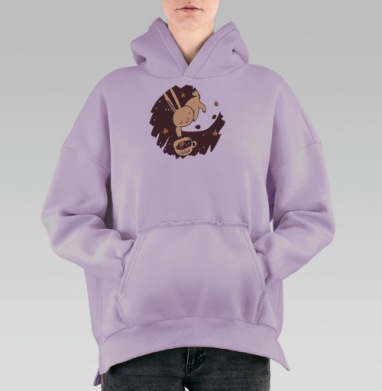 Звездный кофе, Hoodie Oversize Fiolet, утепленная