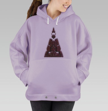 Абстрактная мощная скульптура в коричневых тонах, Hoodie Oversize Fiolet