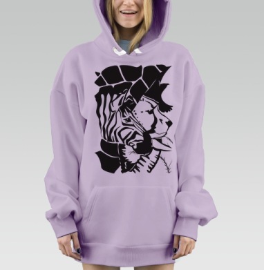 Африка, Hoodie Mjhigh Dig Mel, Fiolet, утепленная