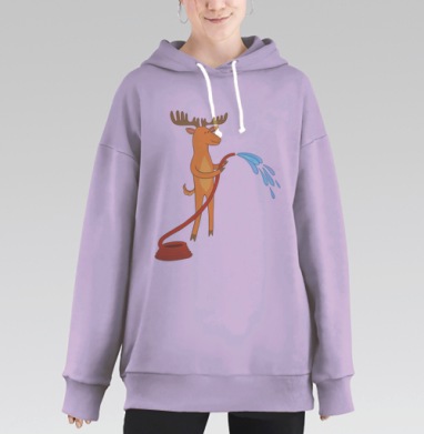 Aquarius / Водолей, Hoodie Long Oversize Fiolet