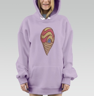 Arabic Cream / Арабское мороженое, Hoodie Mjhigh Dig Mel, Fiolet, утепленная