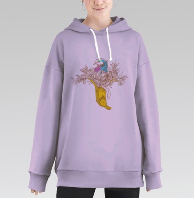 Банановый голубь, Hoodie Long Oversize Fiolet