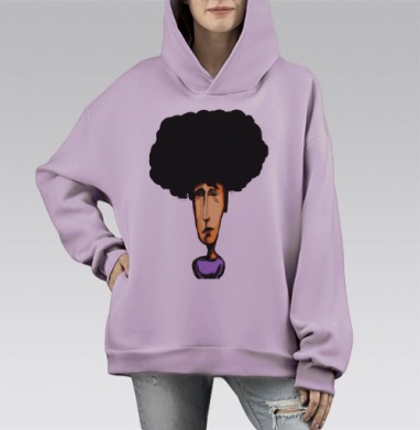 Башка, Hoodie Mono Fiolet, оверсайз, утепленная