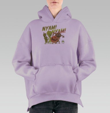 Бодрая горошина, Hoodie Oversize Fiolet, утепленная