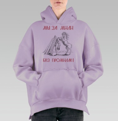 Богатырский конь, Hoodie Oversize Fiolet, утепленная