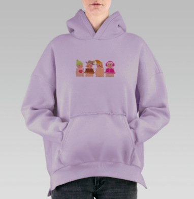 Братья снеговики ), Hoodie Oversize Fiolet, утепленная