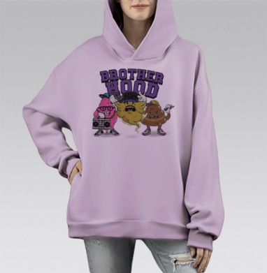 BROTHERHOOD / Братство, Hoodie Mono Fiolet, оверсайз, утепленная