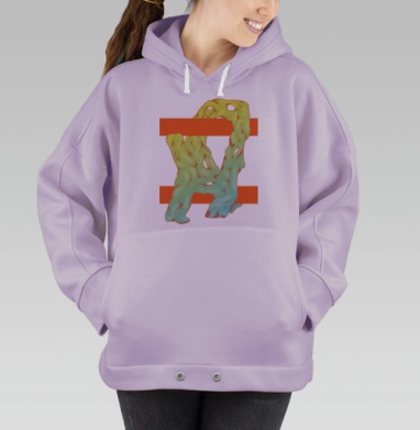 Буква «А», Hoodie Oversize Fiolet