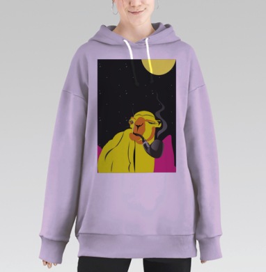 Camel / Верблюд, Hoodie Long Oversize Fiolet
