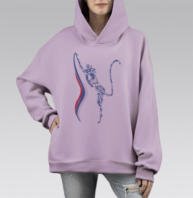 Catrussia / Котруссия, Hoodie Mono Fiolet, оверсайз, утепленная