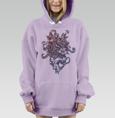 Чашка утреннего чая, Hoodie Mjhigh Dig Mel, Fiolet, утепленная