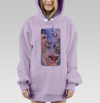 Чайный мастер, Hoodie Mjhigh Dig Mel, Fiolet, утепленная