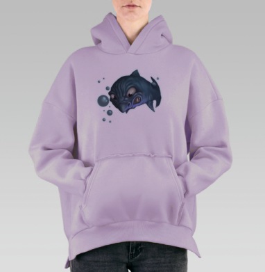 Челюсти, Hoodie Oversize Fiolet, утепленная