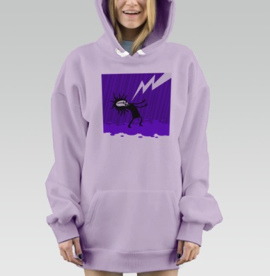 Чёрный Метал, Hoodie Mjhigh Dig Mel, Fiolet, утепленная