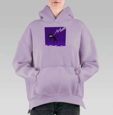 Чёрный Метал, Hoodie Oversize Fiolet, утепленная