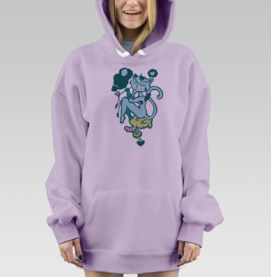 Чеширская кошка, Hoodie Mjhigh Dig Mel, Fiolet, утепленная