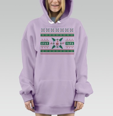 Чудесные праздничные елочки веселые снеговики Новогодний Санта Клаус, Hoodie Mjhigh Dig Mel, Fiolet, утепленная