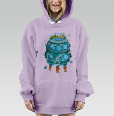 Cosmo house / Космический дом, Hoodie Mjhigh Dig Mel, Fiolet, утепленная