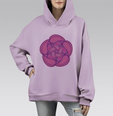 Cucumberdelic / Огуределика, Hoodie Mono Fiolet, оверсайз, утепленная
