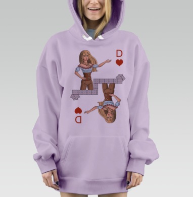 Дама червей, Hoodie Mjhigh Dig Mel, Fiolet, утепленная