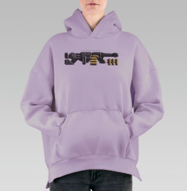 Death Track Machine Gun / Пулемёт Death Track, Hoodie Oversize Fiolet, утепленная