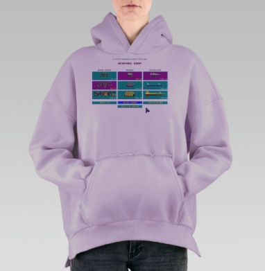 Death Track Weapons Shop / Магазин оружия Death Track, Hoodie Oversize Fiolet, утепленная