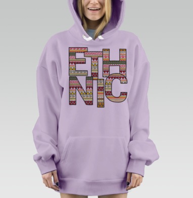 Декоративное панно ETHNIC с этническими узорами, Hoodie Mjhigh Dig Mel, Fiolet, утепленная
