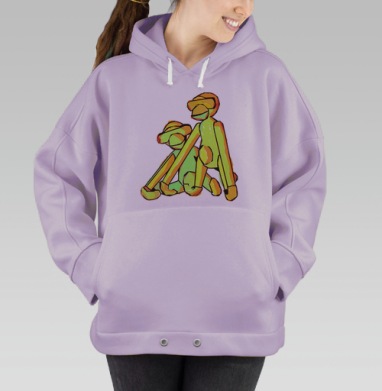 Декоративные абстрактные фигуры в стиле минимализм, Hoodie Oversize Fiolet