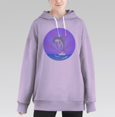 Дельфин, Hoodie Long Oversize Fiolet