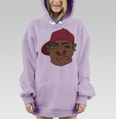 Дерзкий портрет с бордовой кепкой и подмигиванием, Hoodie Mjhigh Dig Mel, Fiolet, утепленная
