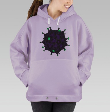 Детализированное вирусное биомеханическое изображение, Hoodie Oversize Fiolet