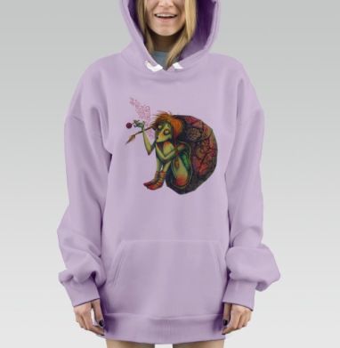 Девочка черепашка, Hoodie Mjhigh Dig Mel, Fiolet, утепленная