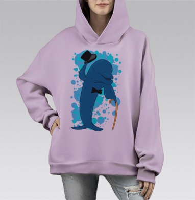 джентельмен, Hoodie Mono Fiolet, оверсайз, утепленная