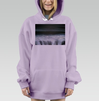 Динамичный водопад в темных тонах с пеной, Hoodie Mjhigh Dig Mel, Fiolet, утепленная