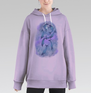 двусмысленные дельфины, Hoodie Long Oversize Fiolet