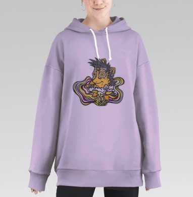 Ежик-грибник, Hoodie Long Oversize Fiolet
