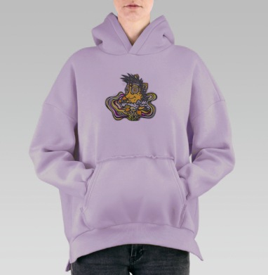 Ежик-грибник, Hoodie Oversize Fiolet, утепленная