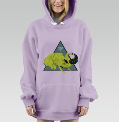 elephant / Слон, Hoodie Mjhigh Dig Mel, Fiolet, утепленная