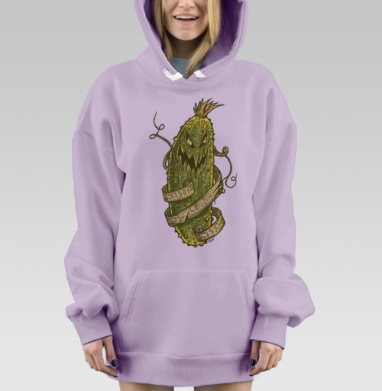 F#ck Pumpkin... Got Cucumber? / Нафиг тыкву... Огурец есть?, Hoodie Mjhigh Dig Mel, Fiolet, утепленная