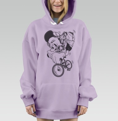 Fixed Gear / Фикс, Hoodie Mjhigh Dig Mel, Fiolet, утепленная