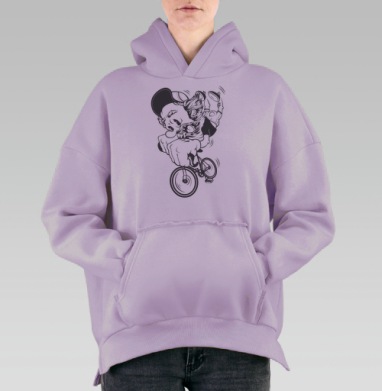 Fixed Gear / Фикс, Hoodie Oversize Fiolet, утепленная
