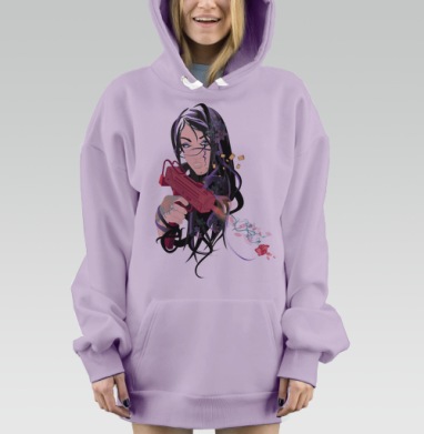 Flowers of love / Цветы любви, Hoodie Mjhigh Dig Mel, Fiolet, утепленная